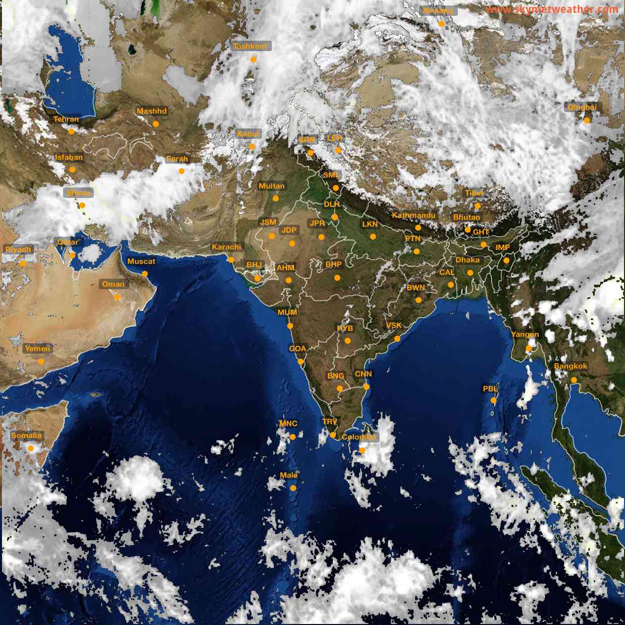 Latest INSAT Weather Satellite Image of India - Infrared Map - 14:00 IST on 23 April 2026