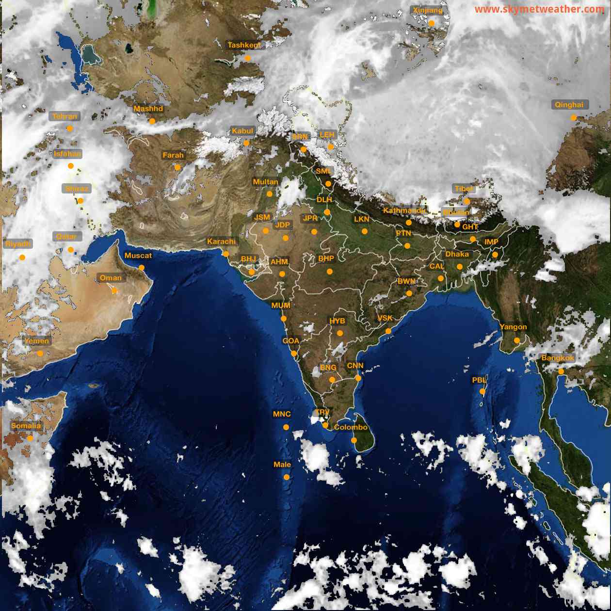 Latest INSAT Weather Satellite Image of India - Infrared Map - 04:00 IST on 25 April 2026