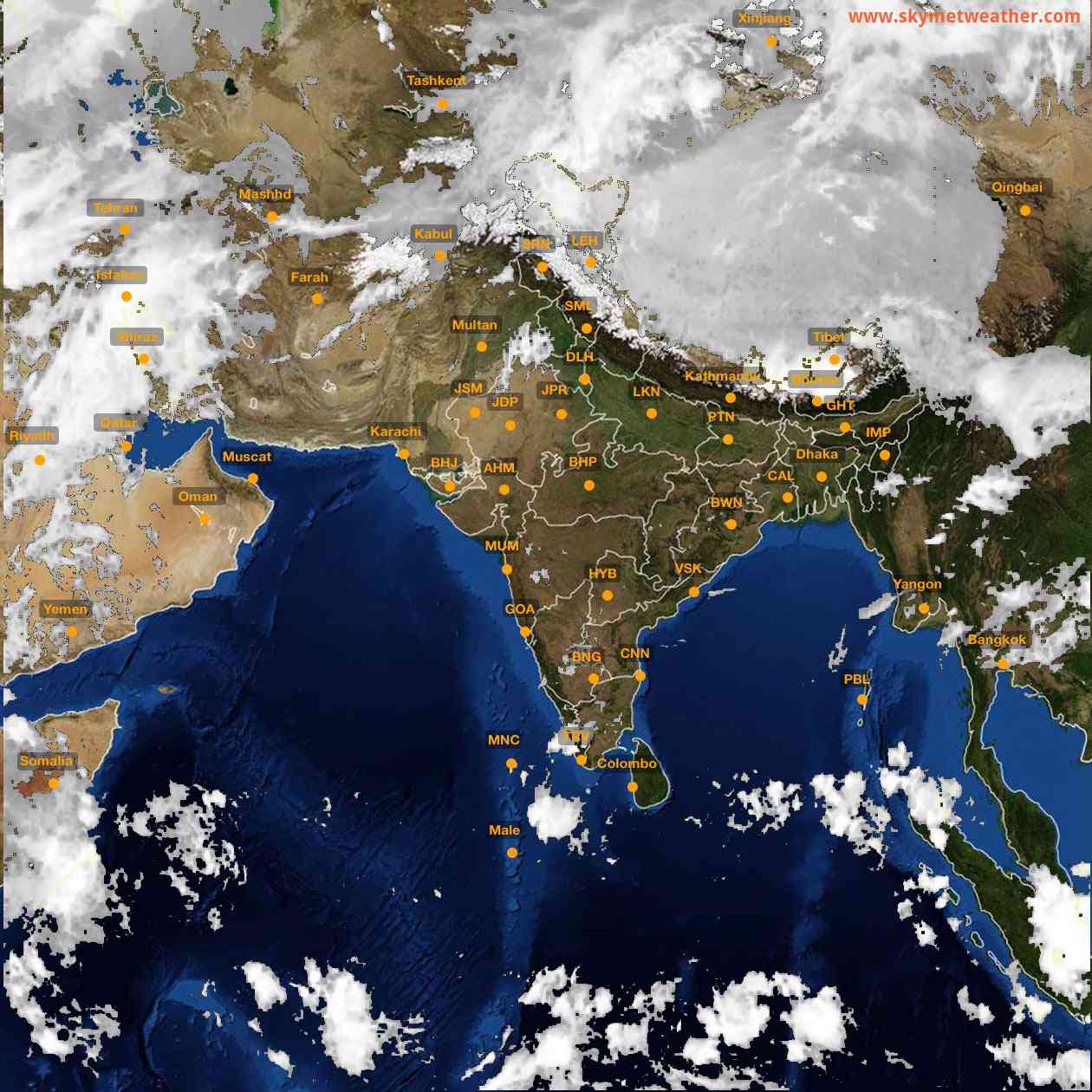 Latest INSAT Weather Satellite Image of India - Infrared Map - 06:00 IST on 25 April 2026