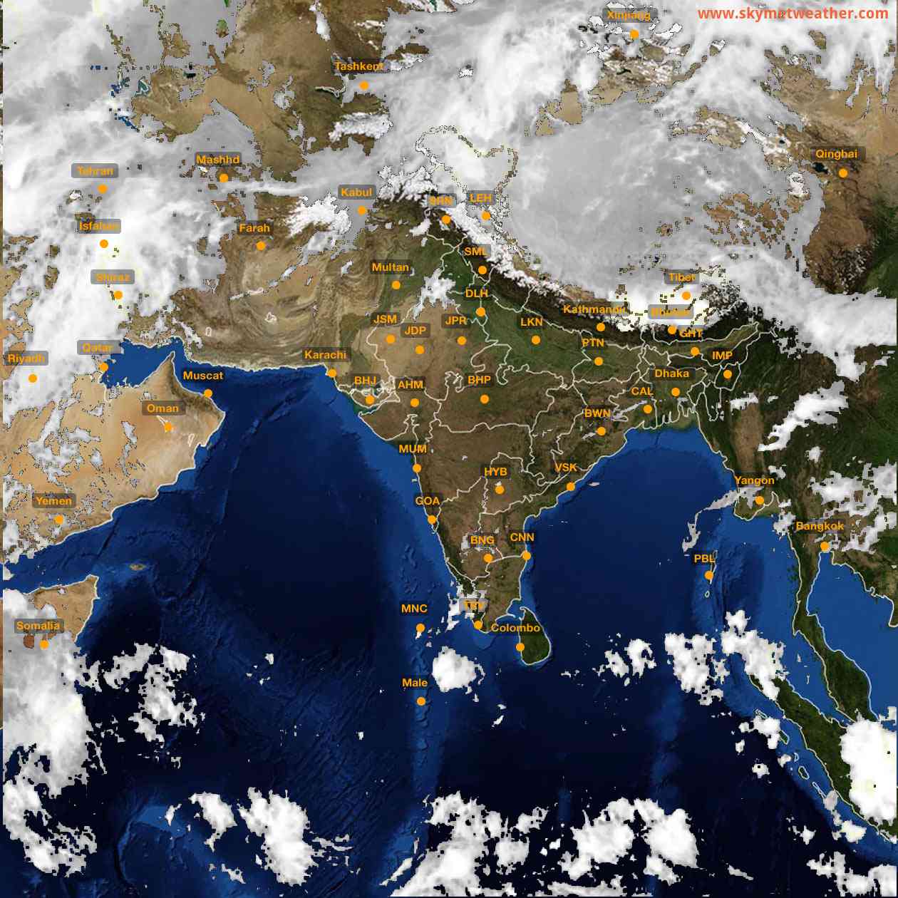 Latest INSAT Weather Satellite Image of India - Infrared Map - 07:00 IST on 25 April 2026