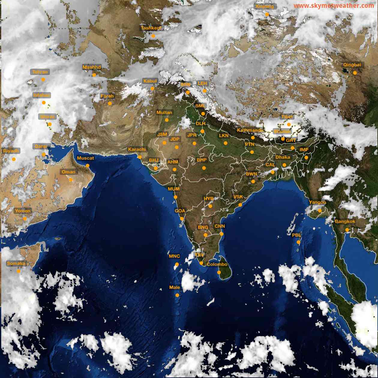 Latest INSAT Weather Satellite Image of India - Infrared Map - 08:00 IST on 25 April 2026