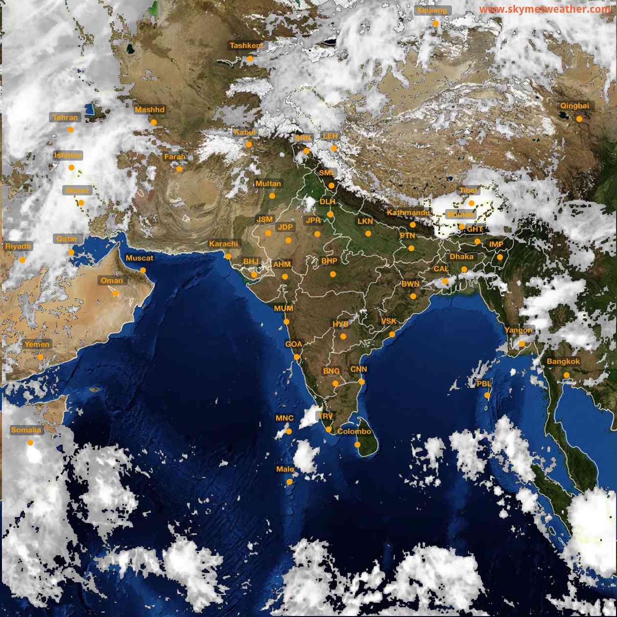 Latest INSAT Weather Satellite Image of India - Infrared Map - 10:00 IST on 25 April 2026