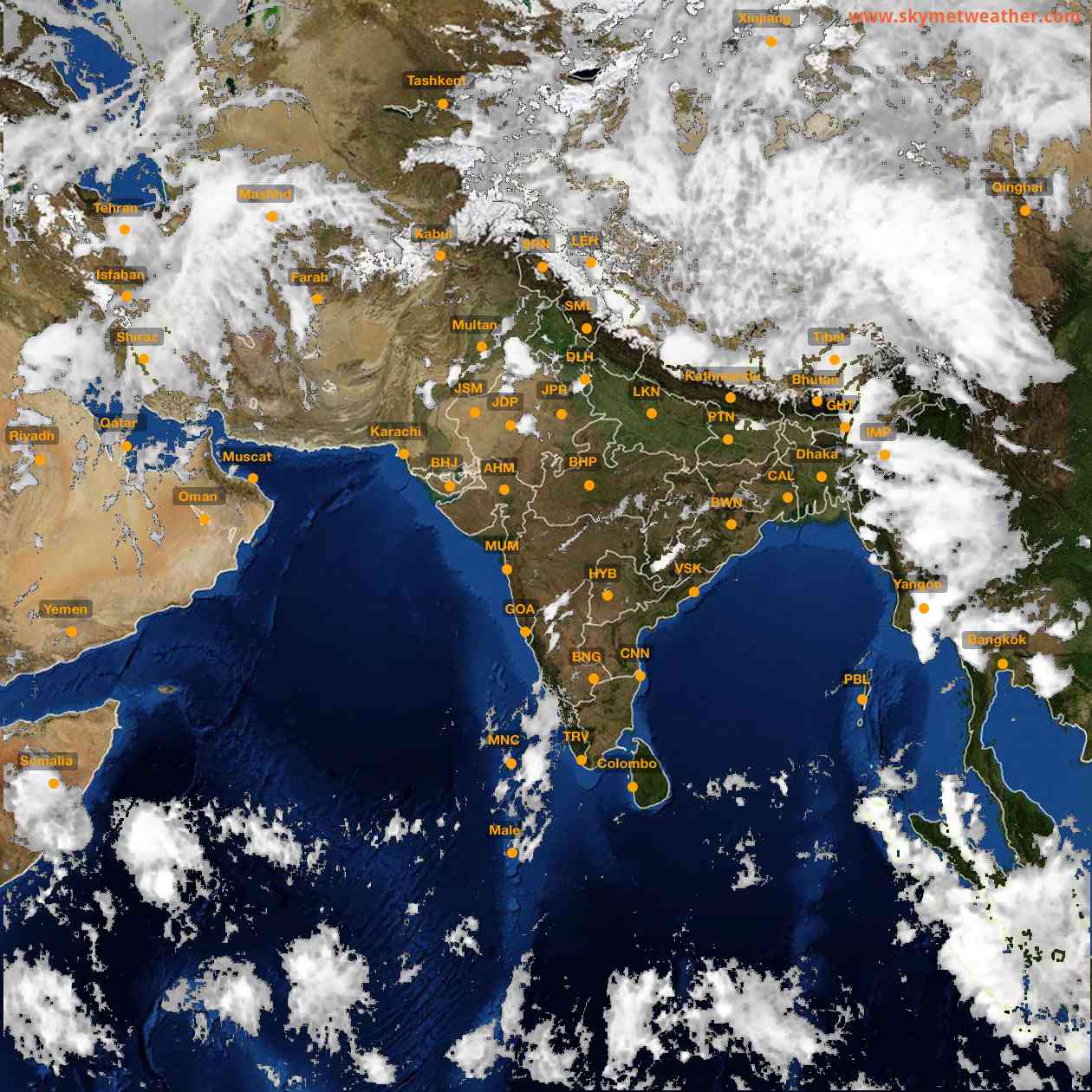 Latest INSAT Weather Satellite Image of India - Infrared Map - 17:00 IST on 25 April 2026