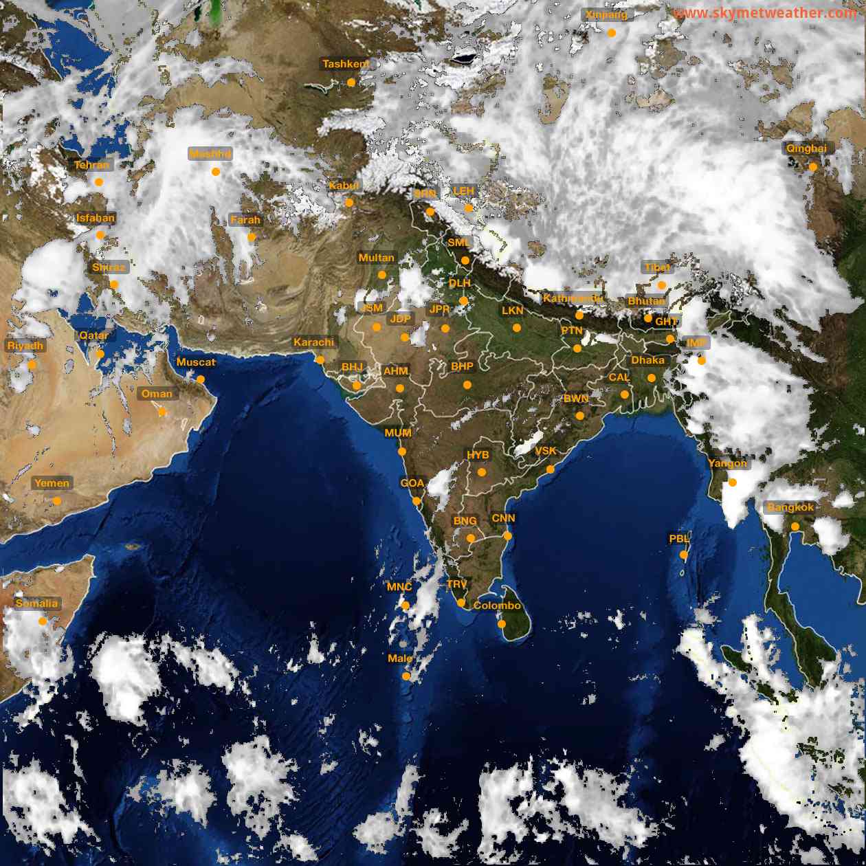 Latest INSAT Weather Satellite Image of India - Infrared Map - 18:00 IST on 25 April 2026