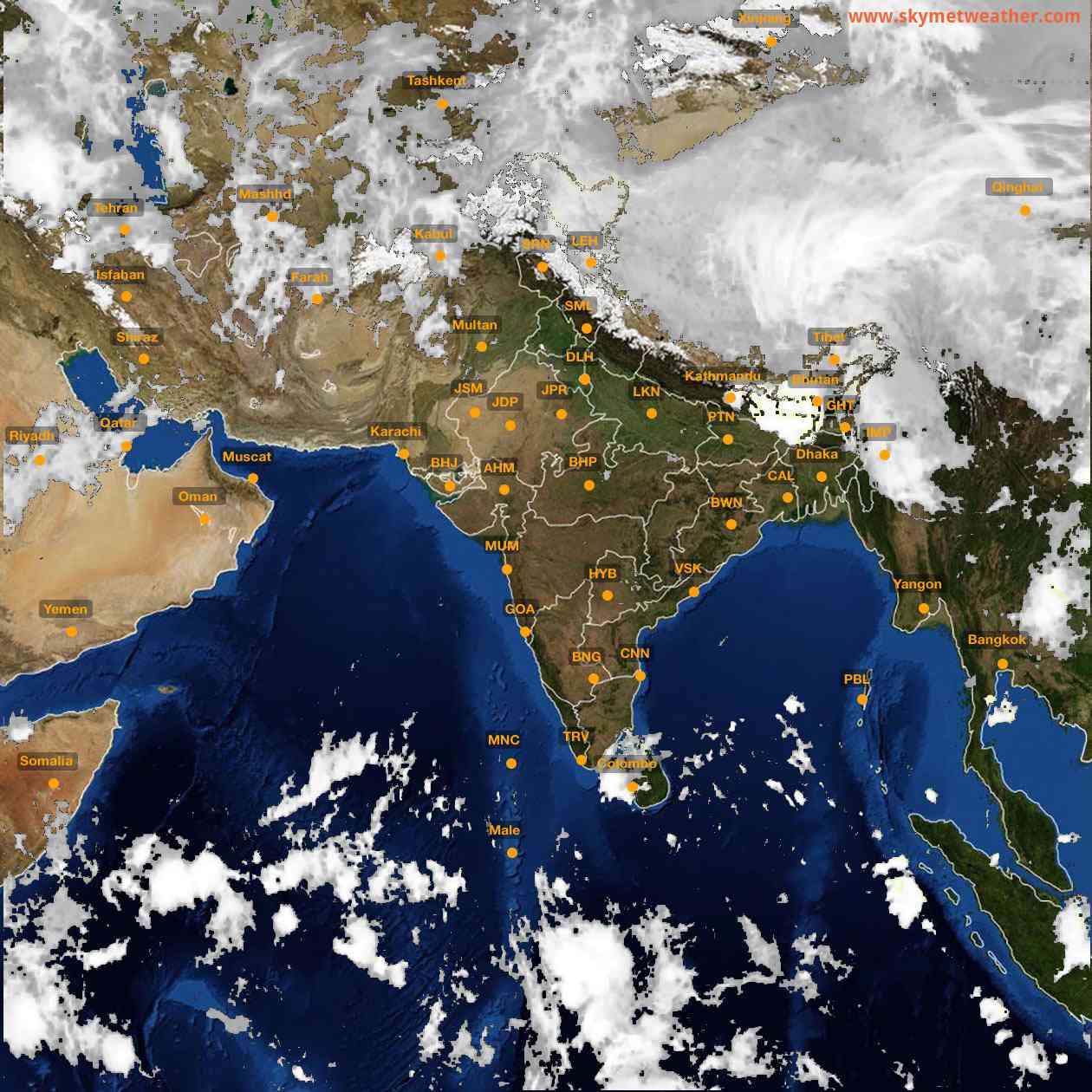 Latest INSAT Weather Satellite Image of India - Infrared Map - 04:00 IST on 27 April 2026