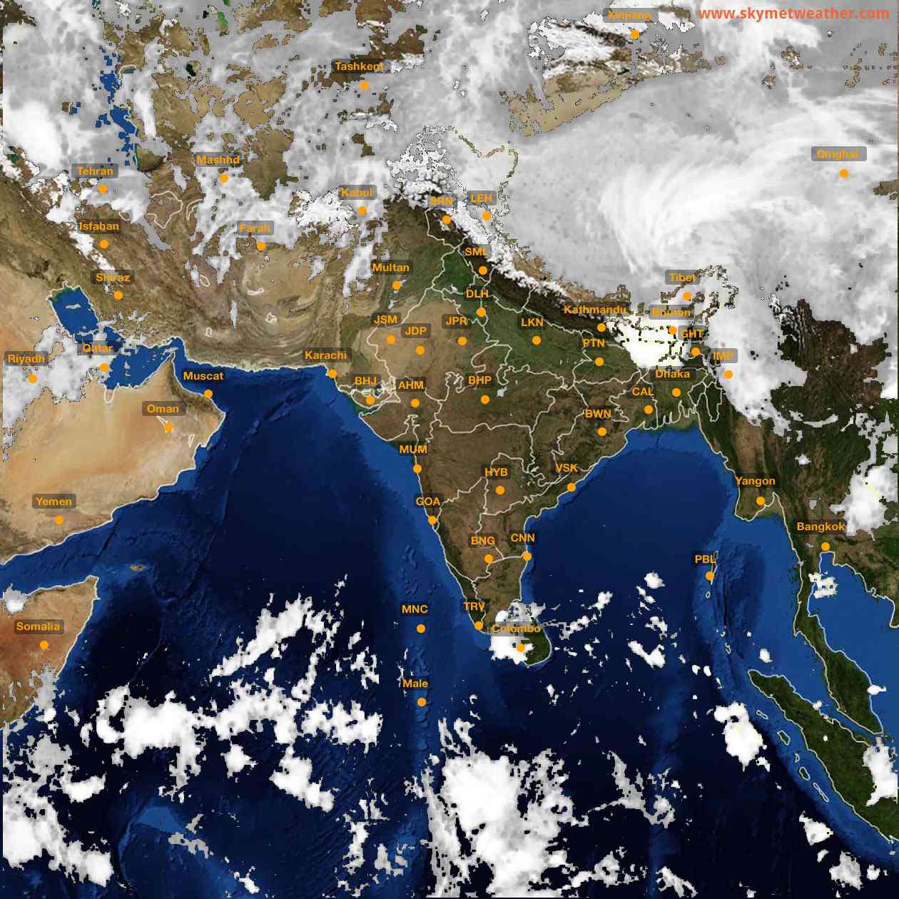 Latest INSAT Weather Satellite Image of India - Infrared Map - 05:00 IST on 27 April 2026