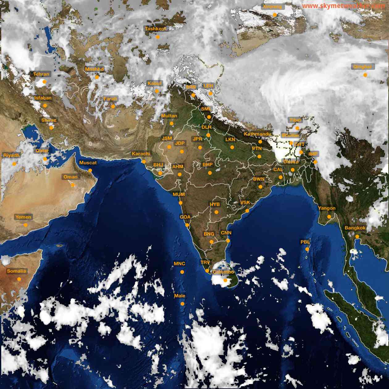 Latest INSAT Weather Satellite Image of India - Infrared Map - 06:00 IST on 27 April 2026