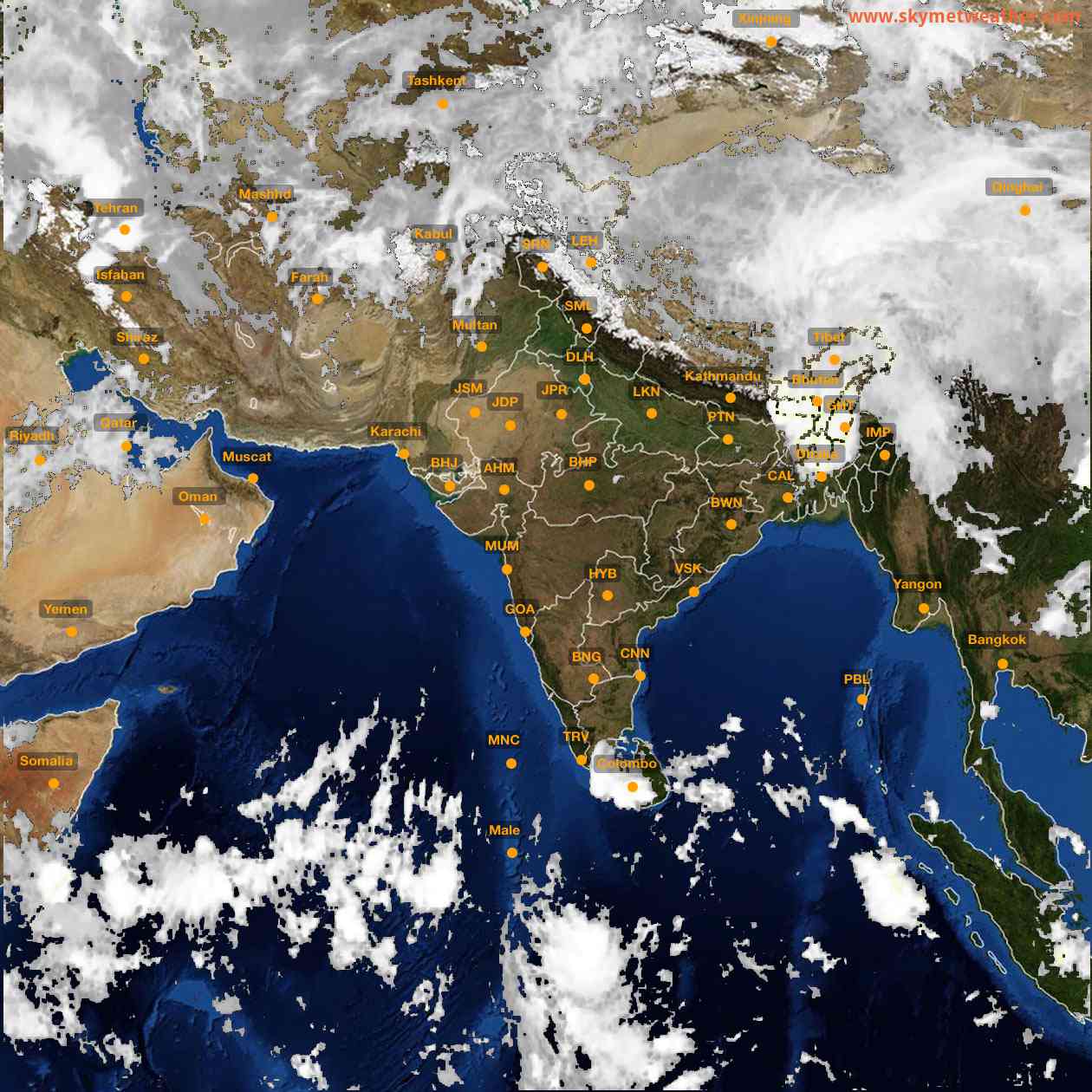 Latest INSAT Weather Satellite Image of India - Infrared Map - 08:00 IST on 27 April 2026