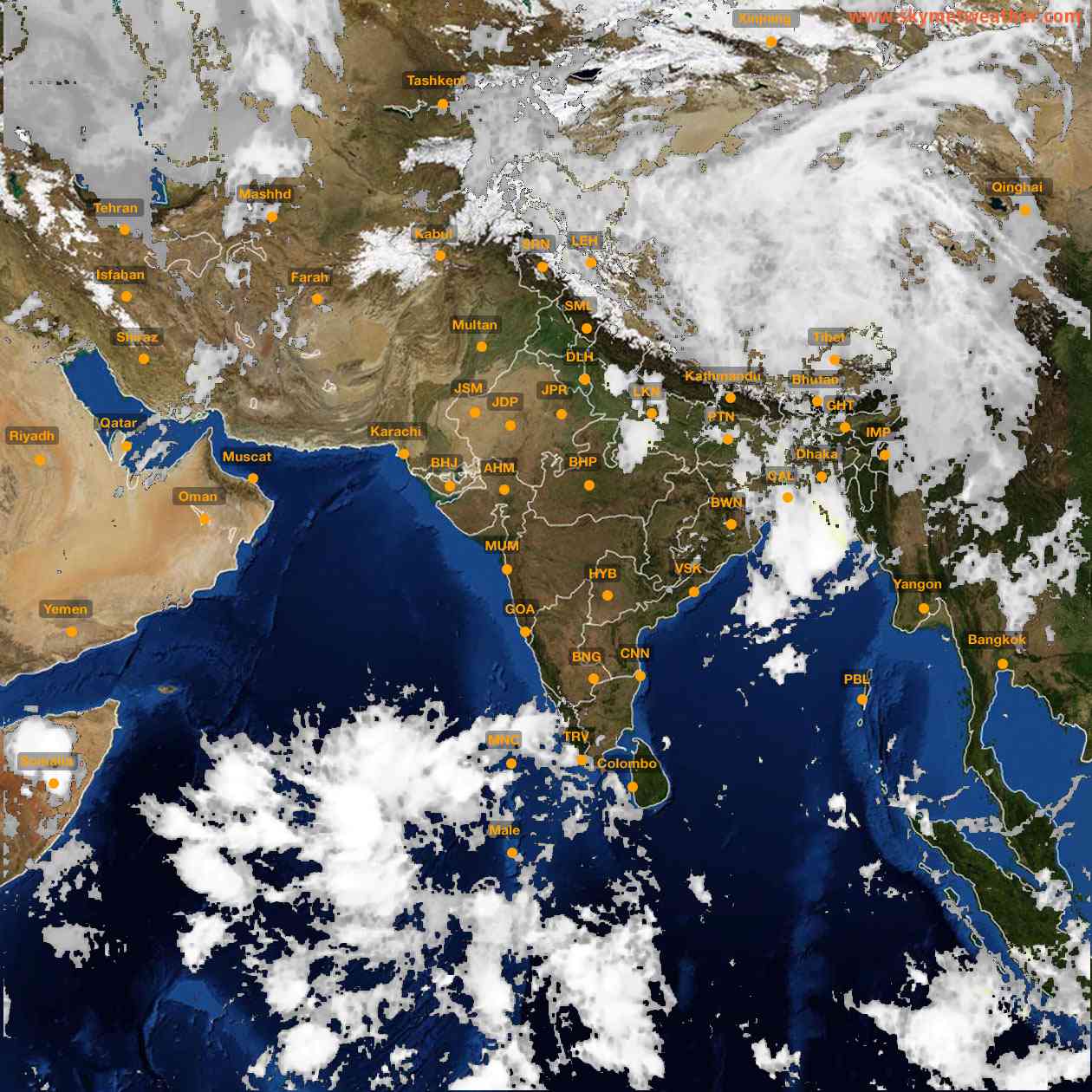 Latest INSAT Weather Satellite Image of India - Infrared Map - 09:00 IST on 30 April 2026