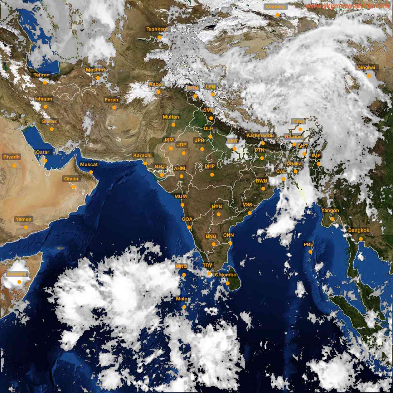 Latest INSAT Weather Satellite Image of India - Infrared Map - 12:00 IST on 30 April 2026