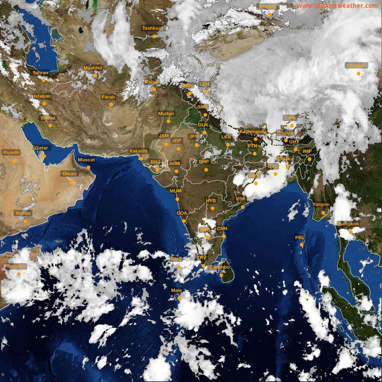 Latest INSAT Weather Satellite Image of India - Infrared Map - 02:00 IST on 1 May 2026