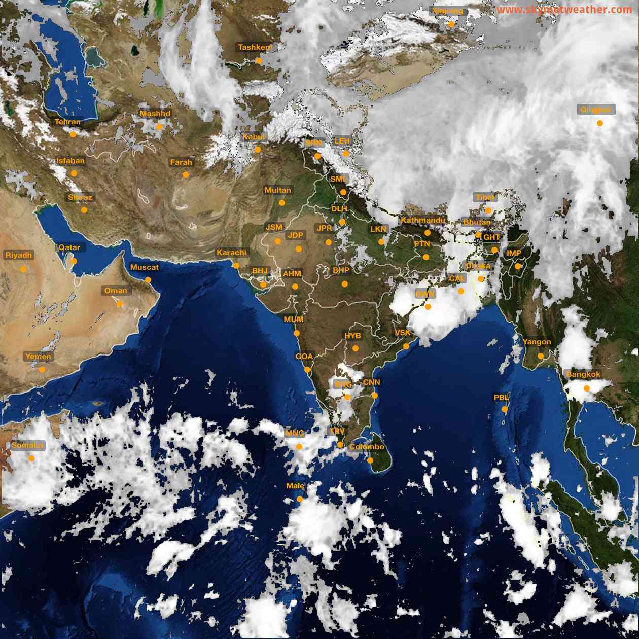 Latest INSAT Weather Satellite Image of India - Infrared Map - 03:00 IST on 1 May 2026