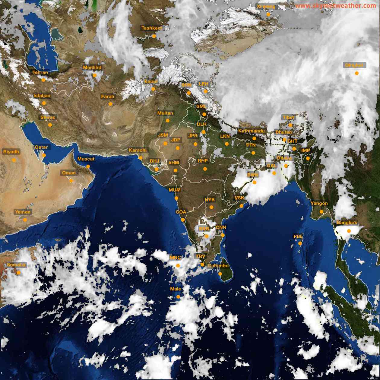 Latest INSAT Weather Satellite Image of India - Infrared Map - 04:00 IST on 1 May 2026