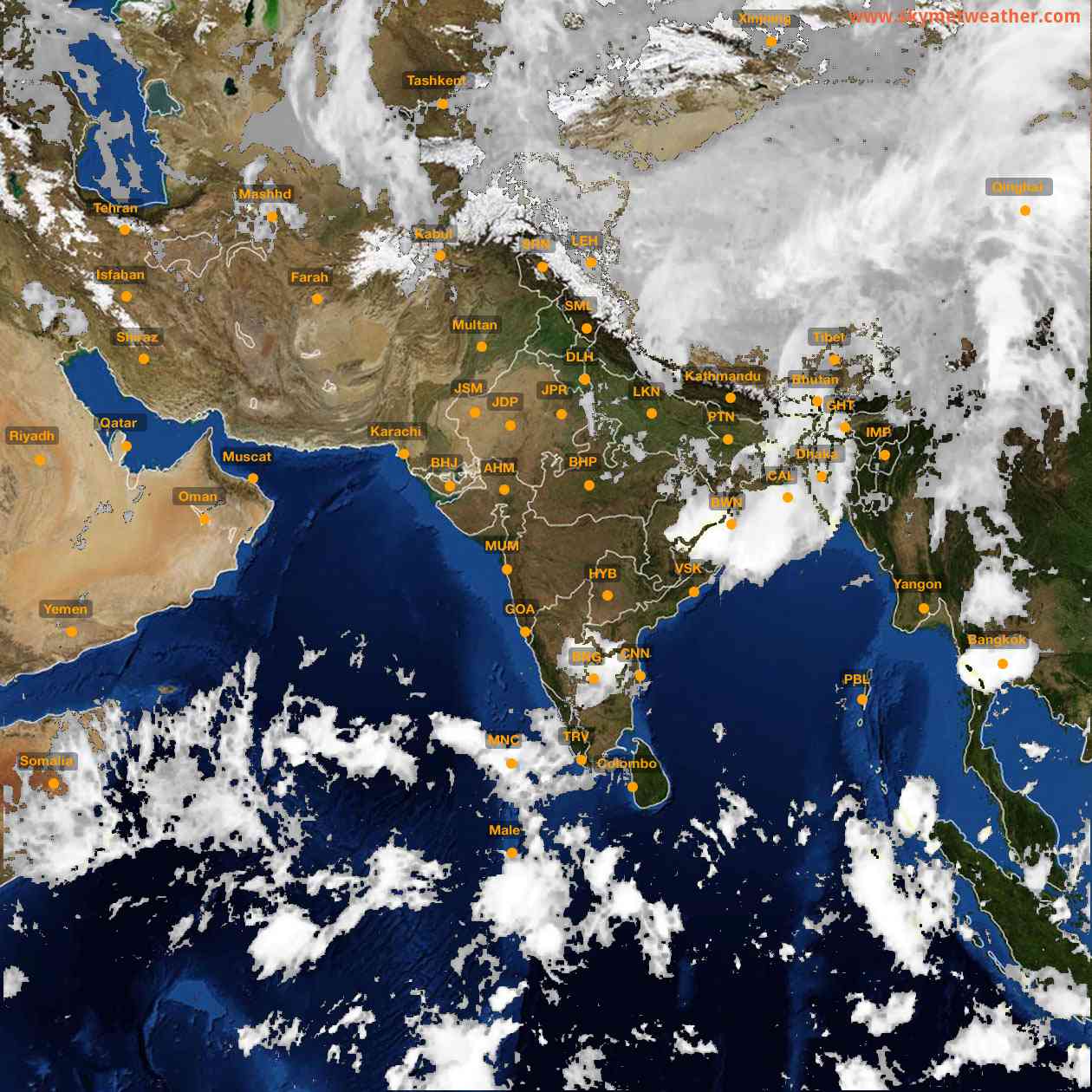 Latest INSAT Weather Satellite Image of India - Infrared Map - 06:00 IST on 1 May 2026