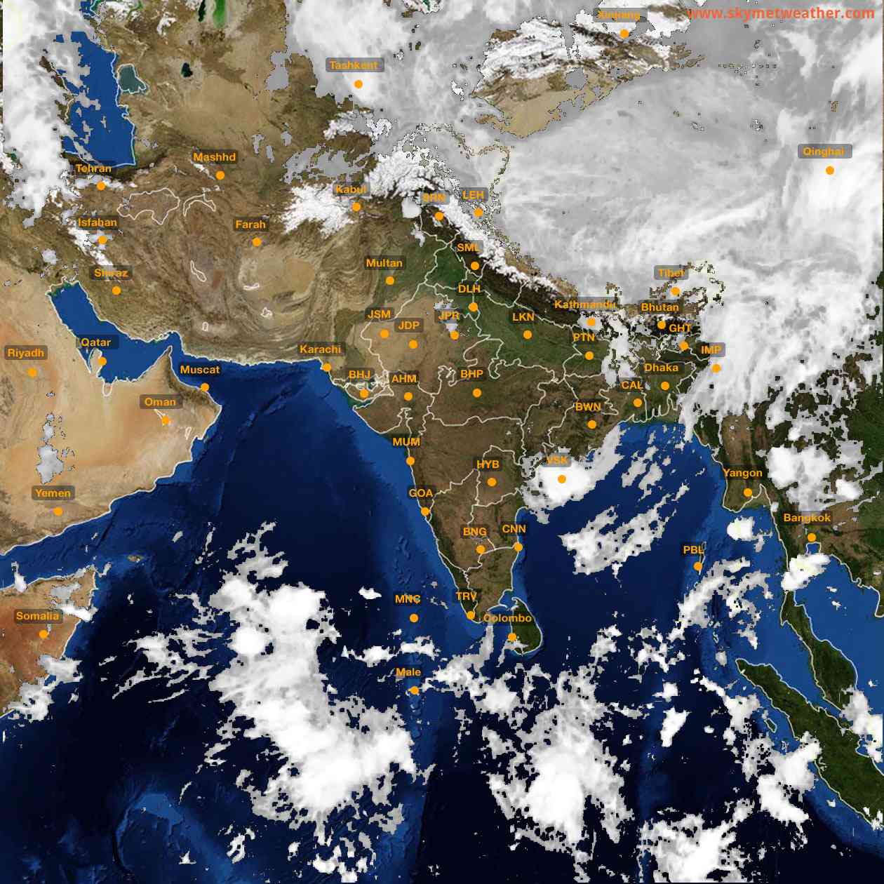 Latest INSAT Weather Satellite Image of India - Infrared Map - 02:00 IST on 2 May 2026
