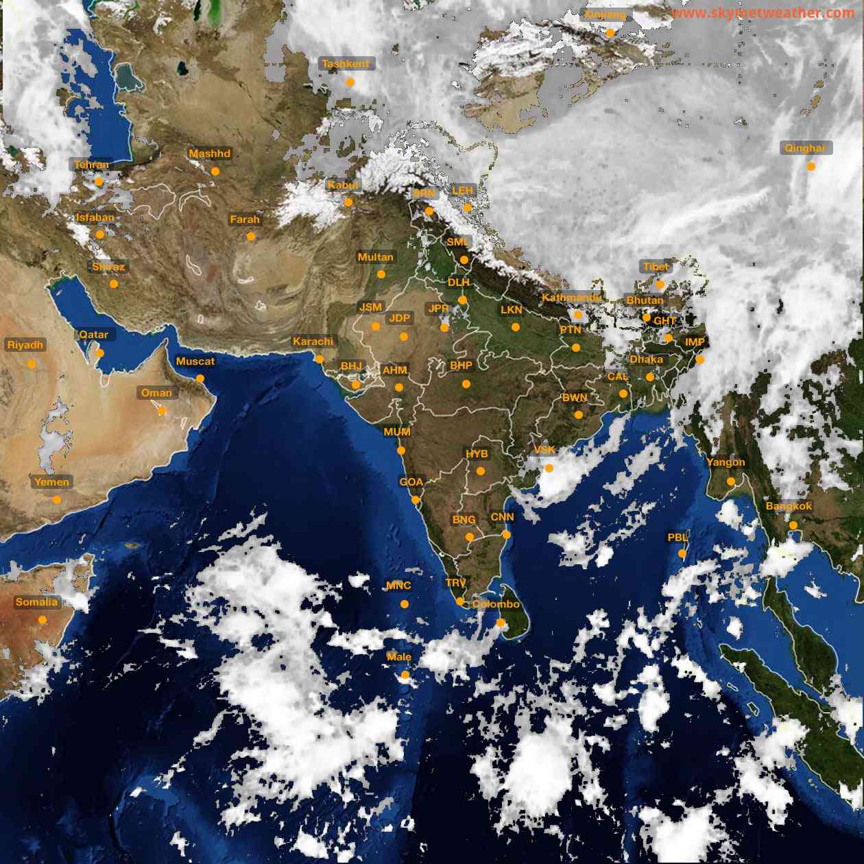 Latest INSAT Weather Satellite Image of India - Infrared Map - 04:00 IST on 2 May 2026