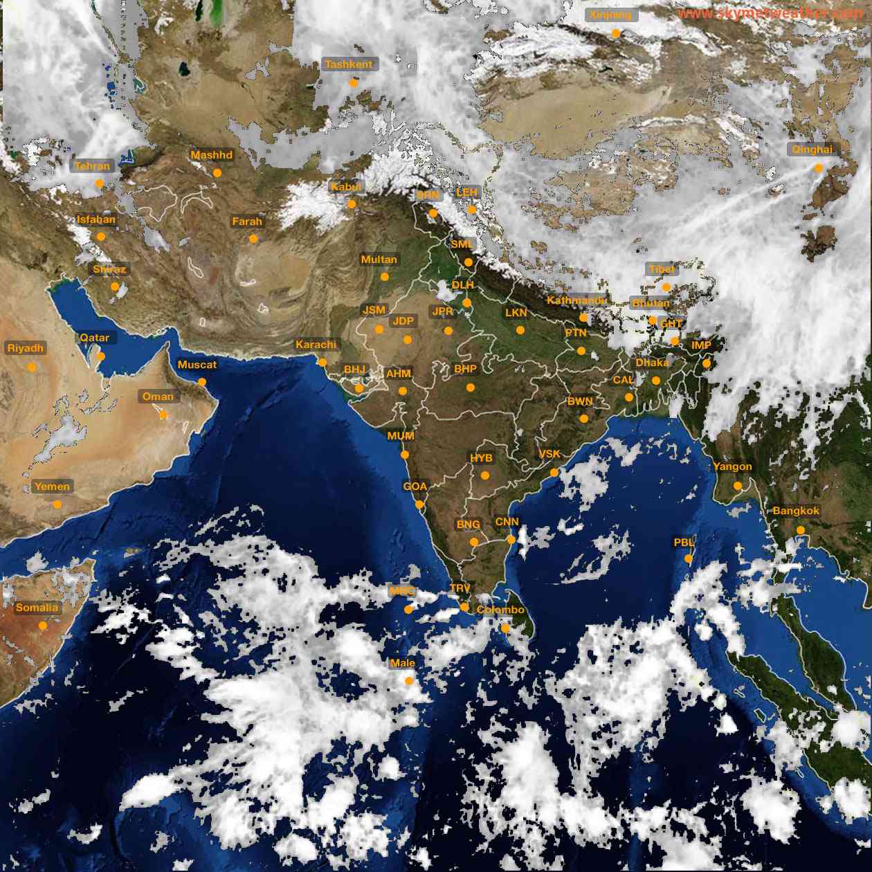 Latest INSAT Weather Satellite Image of India - Infrared Map - 09:00 IST on 2 May 2026