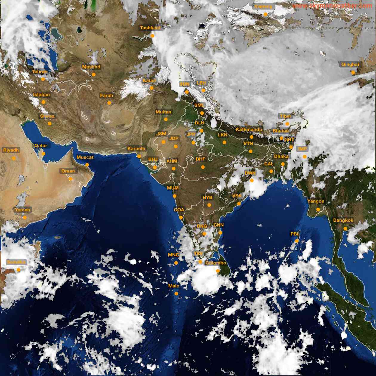Latest INSAT Weather Satellite Image of India - Infrared Map - 03:00 IST on 3 May 2026