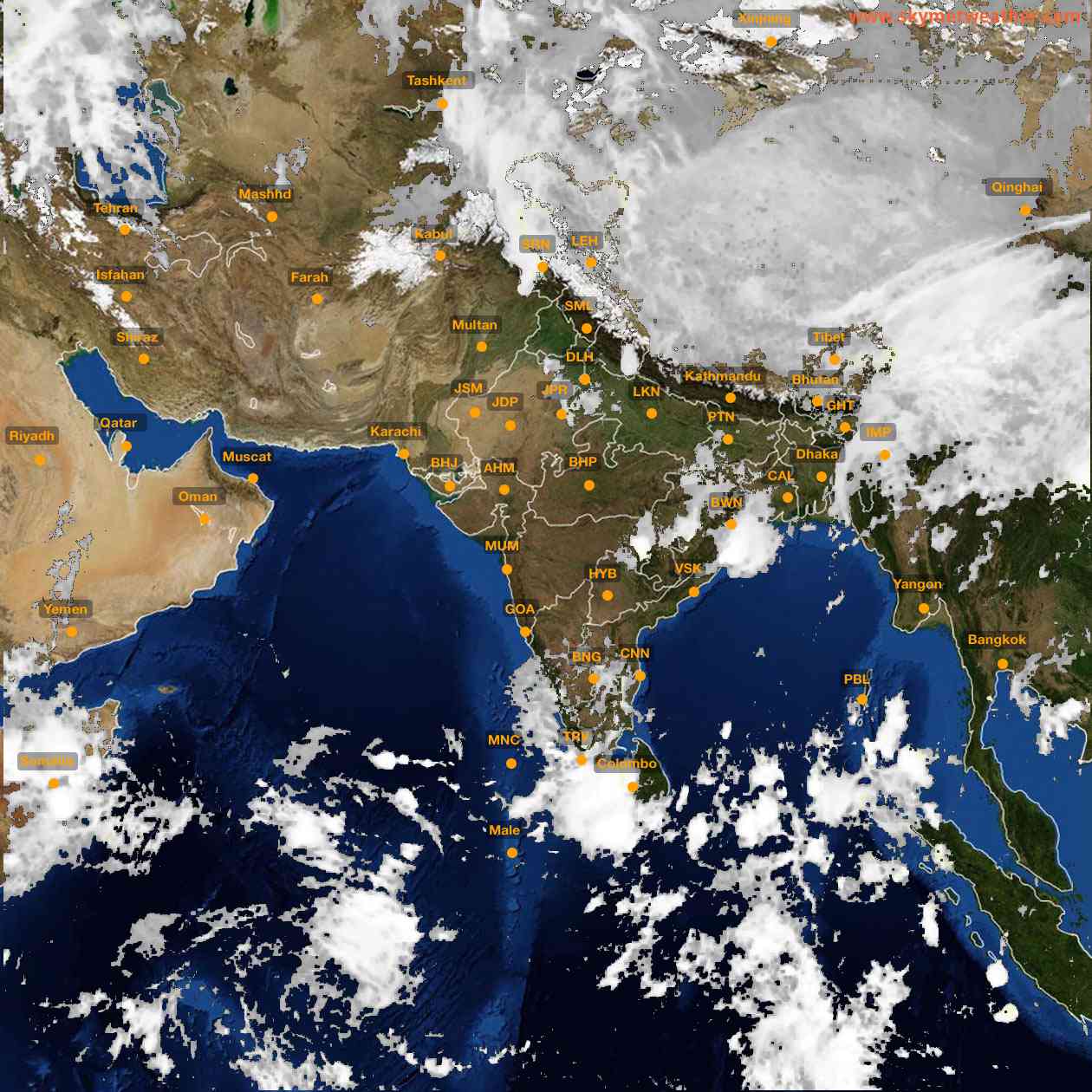 Latest INSAT Weather Satellite Image of India - Infrared Map - 04:00 IST on 3 May 2026