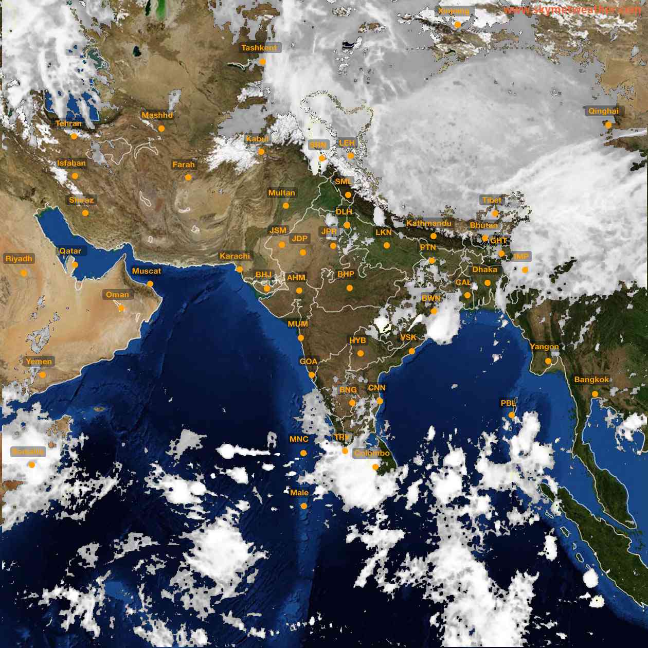 Latest INSAT Weather Satellite Image of India - Infrared Map - 05:00 IST on 3 May 2026