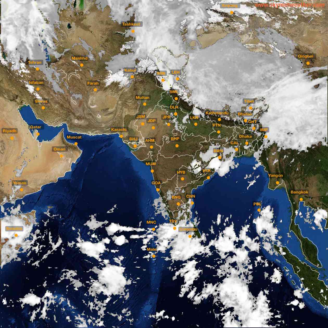 Latest INSAT Weather Satellite Image of India - Infrared Map - 07:00 IST on 3 May 2026