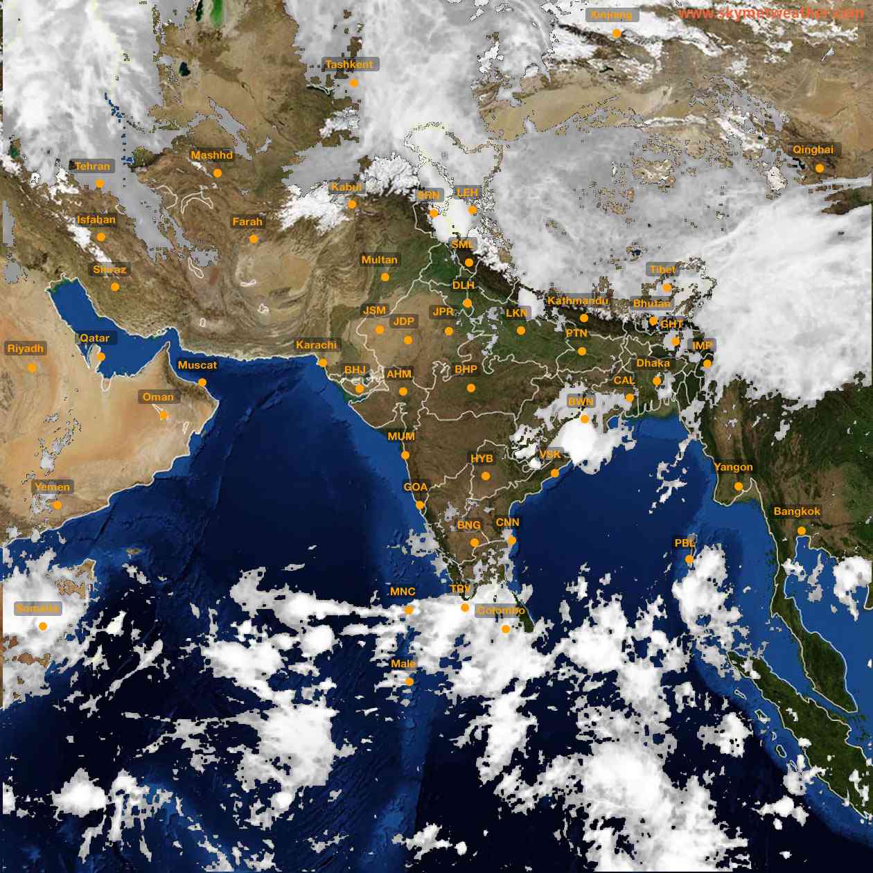 Latest INSAT Weather Satellite Image of India - Infrared Map - 08:00 IST on 3 May 2026