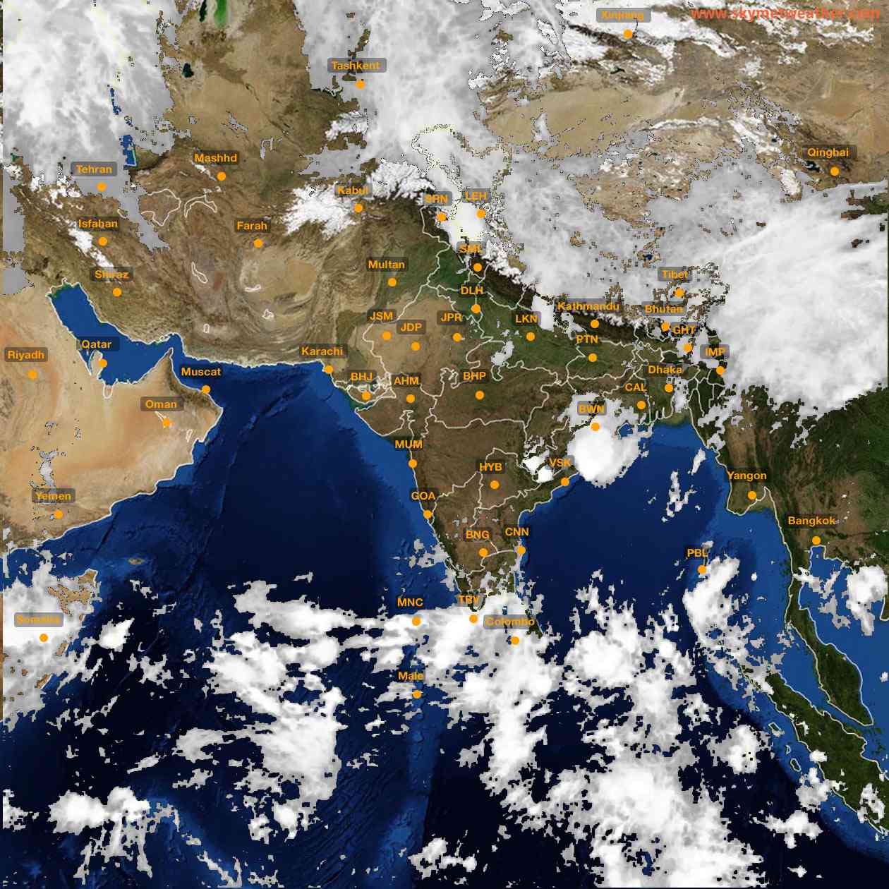 Latest INSAT Weather Satellite Image of India - Infrared Map - 09:00 IST on 3 May 2026