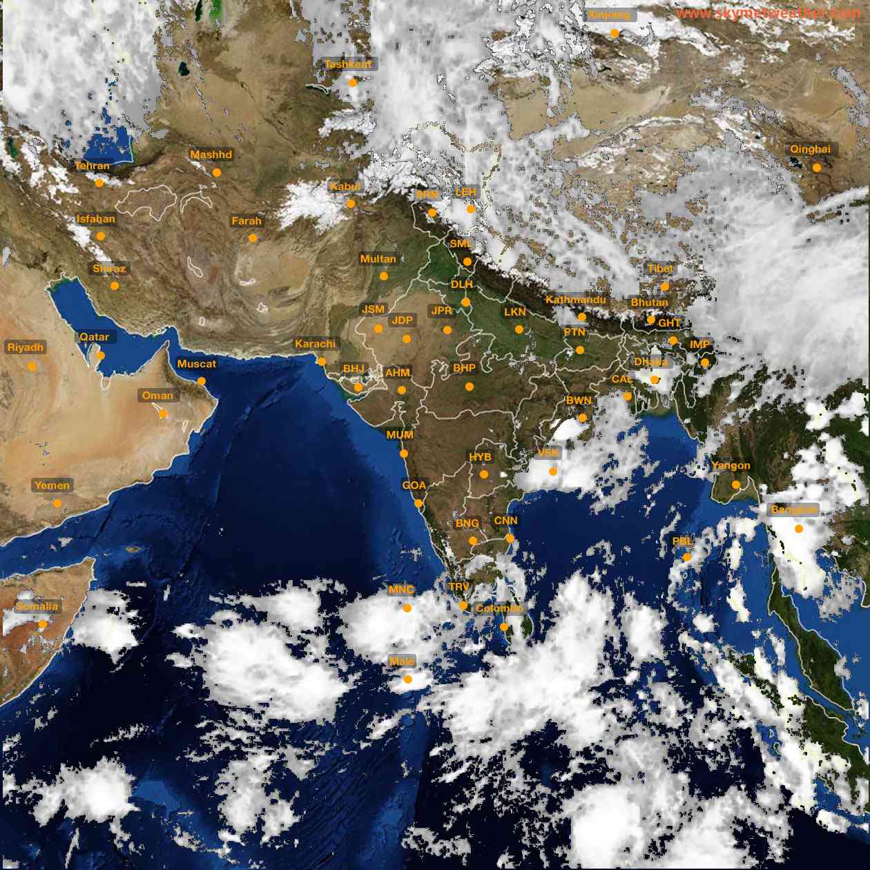 Latest INSAT Weather Satellite Image of India - Infrared Map - 15:00 IST on 3 May 2026
