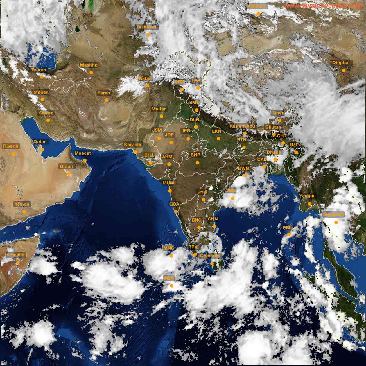 Latest INSAT Weather Satellite Image of India - Infrared Map - 16:00 IST on 3 May 2026