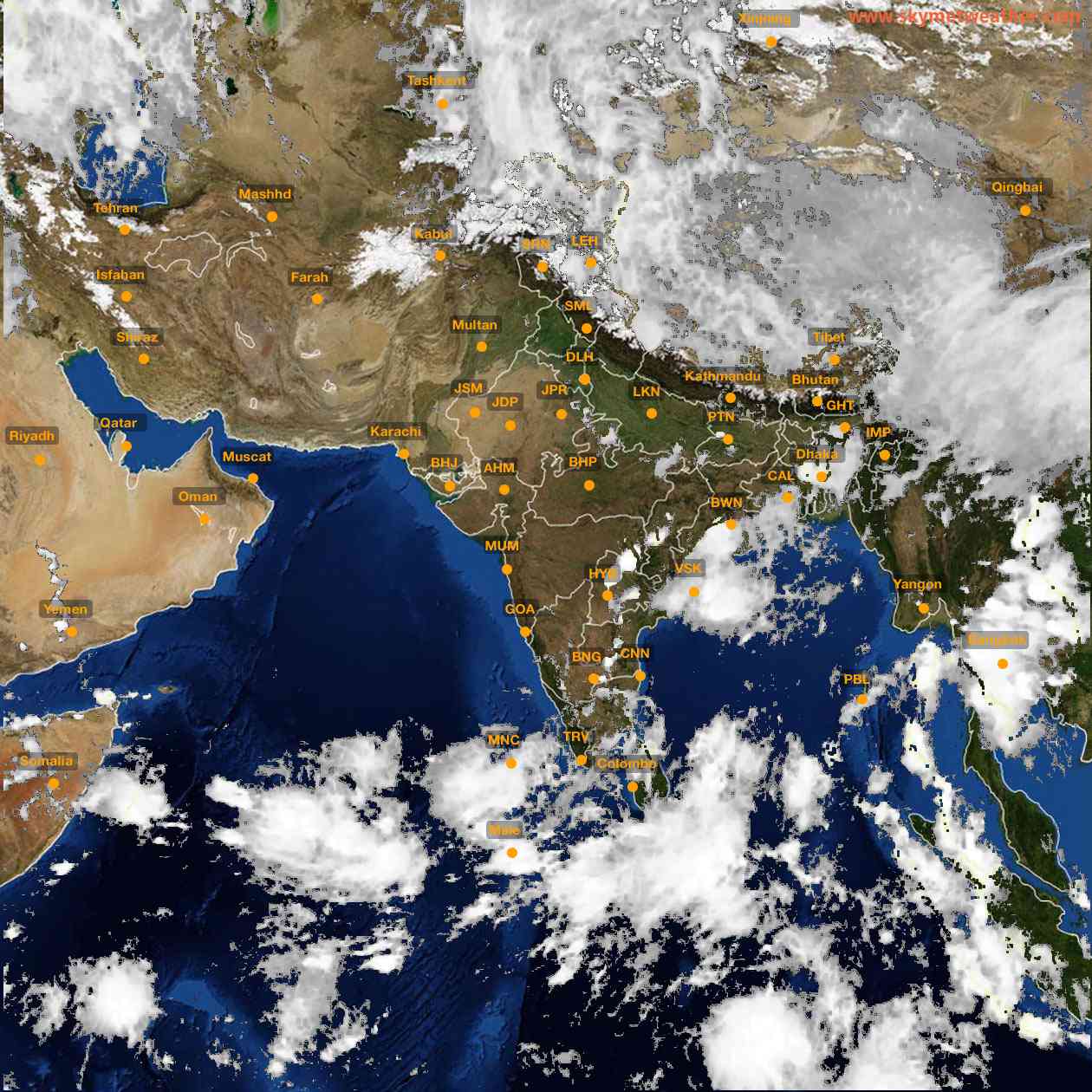 Latest INSAT Weather Satellite Image of India - Infrared Map - 17:00 IST on 3 May 2026