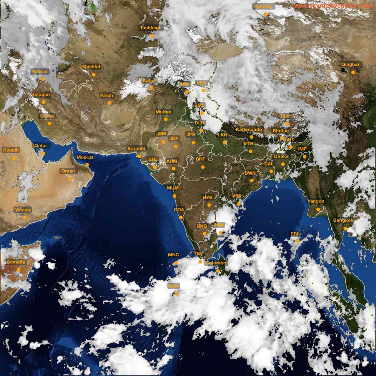 Latest INSAT Weather Satellite Image of India - Infrared Map - 08:00 IST on 4 May 2026