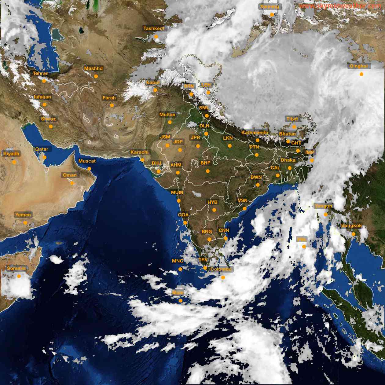 Latest INSAT Weather Satellite Image of India - Infrared Map - 04:00 IST on 12 May 2026