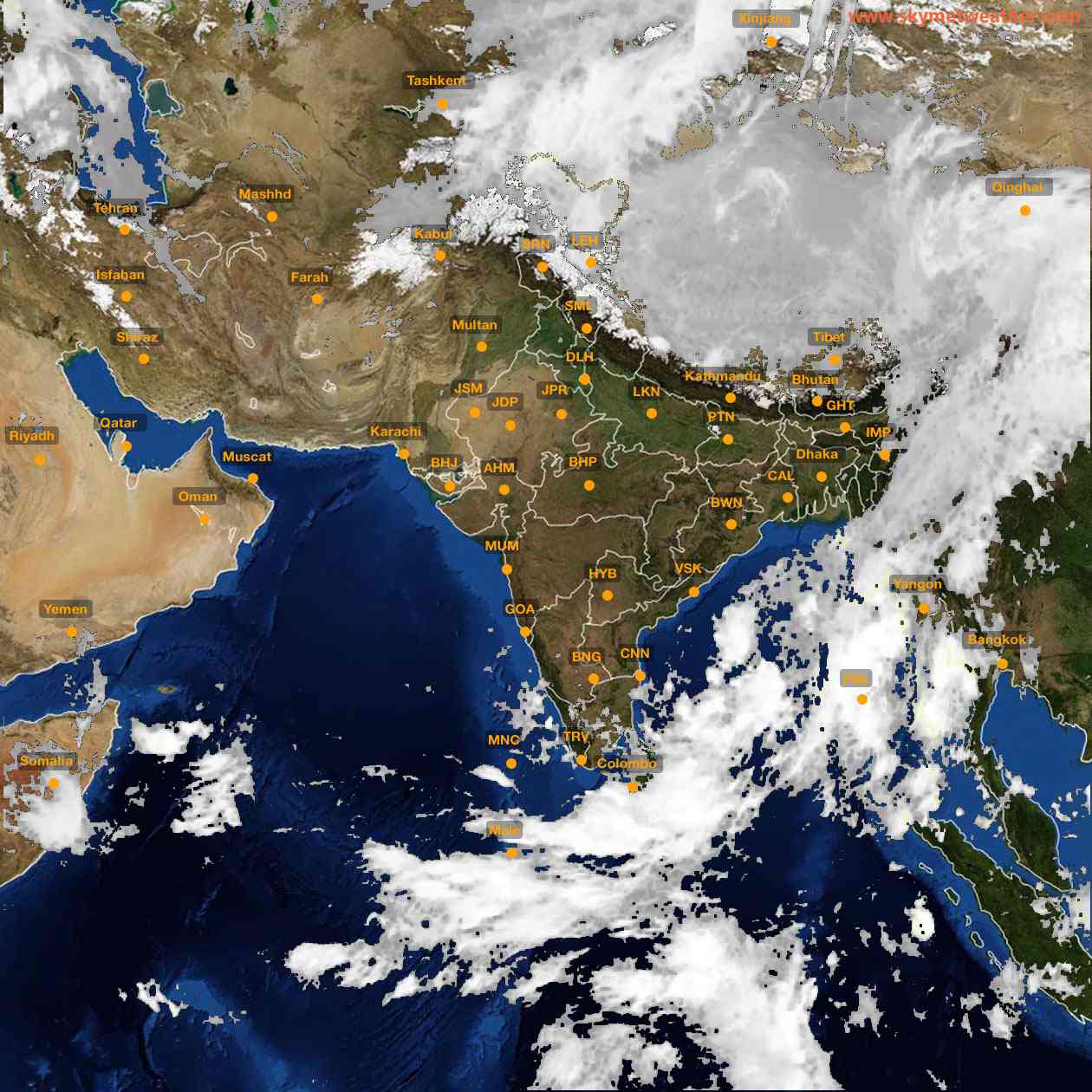 Latest INSAT Weather Satellite Image of India - Infrared Map - 06:00 IST on 12 May 2026