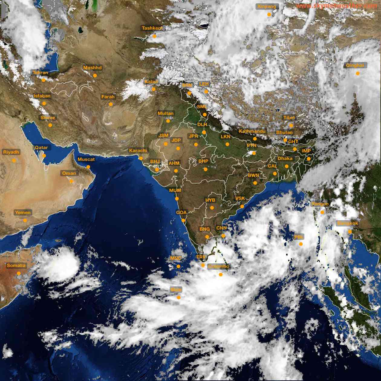 Latest INSAT Weather Satellite Image of India - Infrared Map - 14:00 IST on 12 May 2026