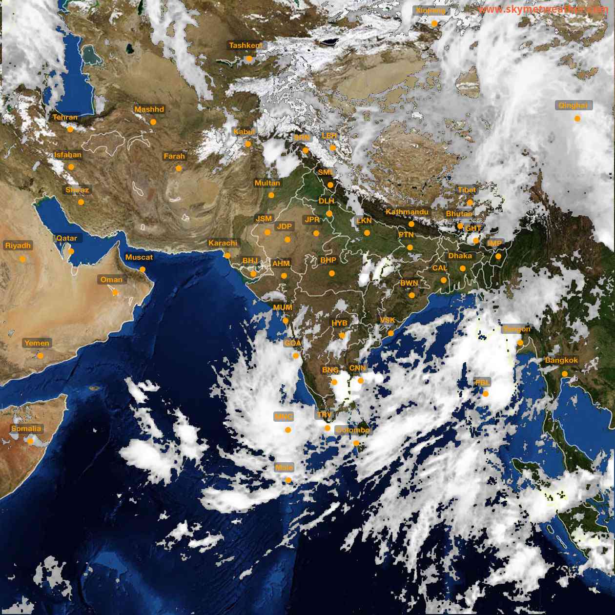Latest INSAT Weather Satellite Image of India - Infrared Map - 09:00 IST on 15 May 2026