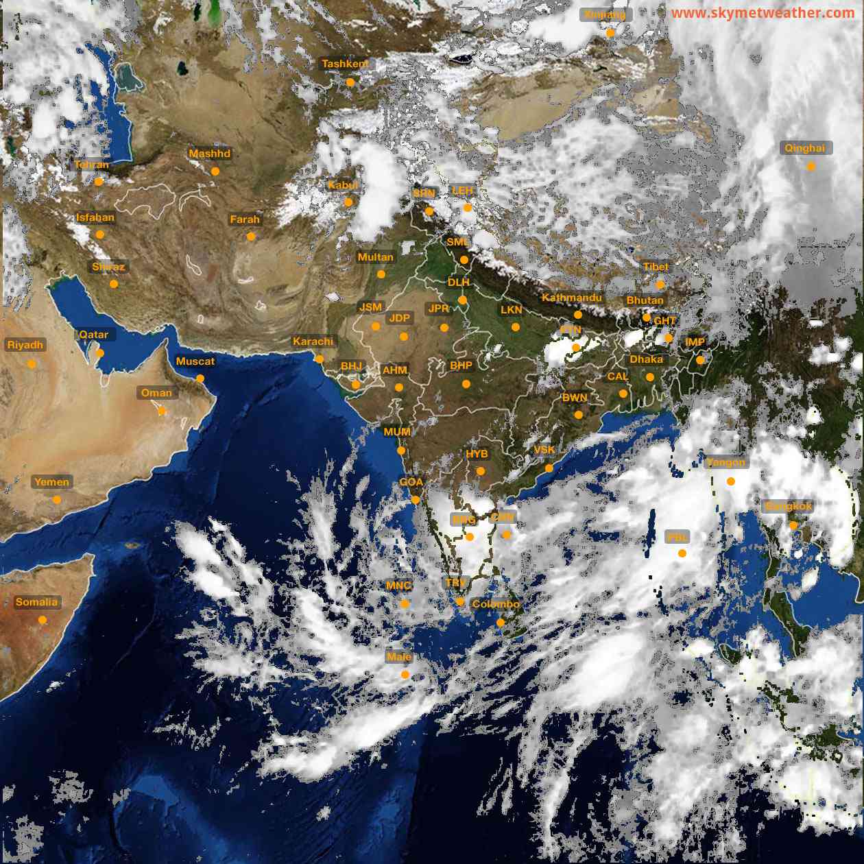 Latest INSAT Weather Satellite Image of India - Infrared Map - 16:00 IST on 15 May 2026