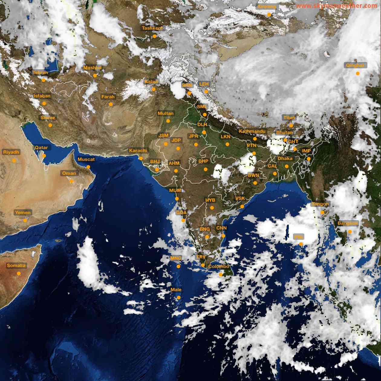 Latest INSAT Weather Satellite Image of India - Infrared Map - 02:00 IST on 17 May 2026