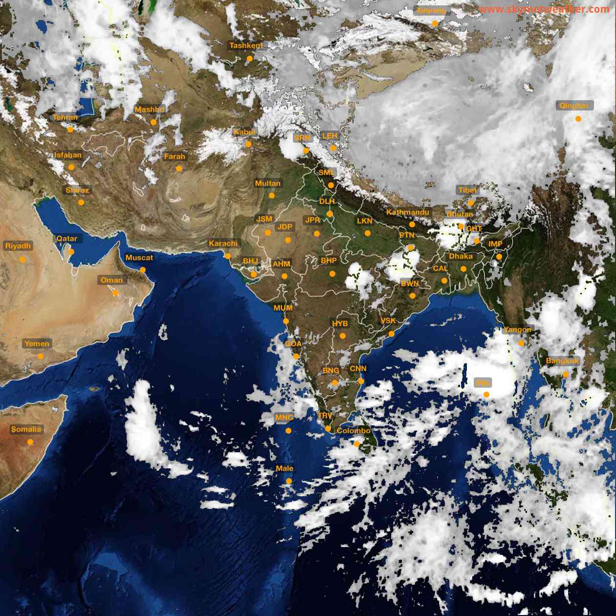 Latest INSAT Weather Satellite Image of India - Infrared Map - 03:00 IST on 17 May 2026