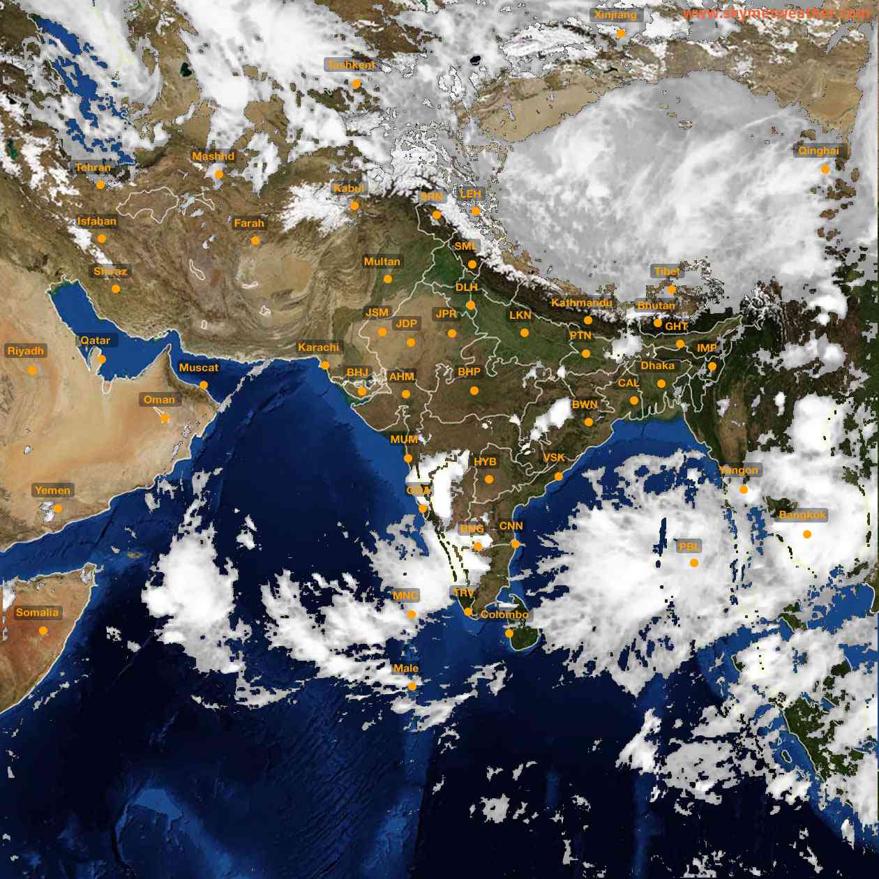 Latest INSAT Weather Satellite Image of India - Infrared Map - 19:00 IST on 17 May 2026