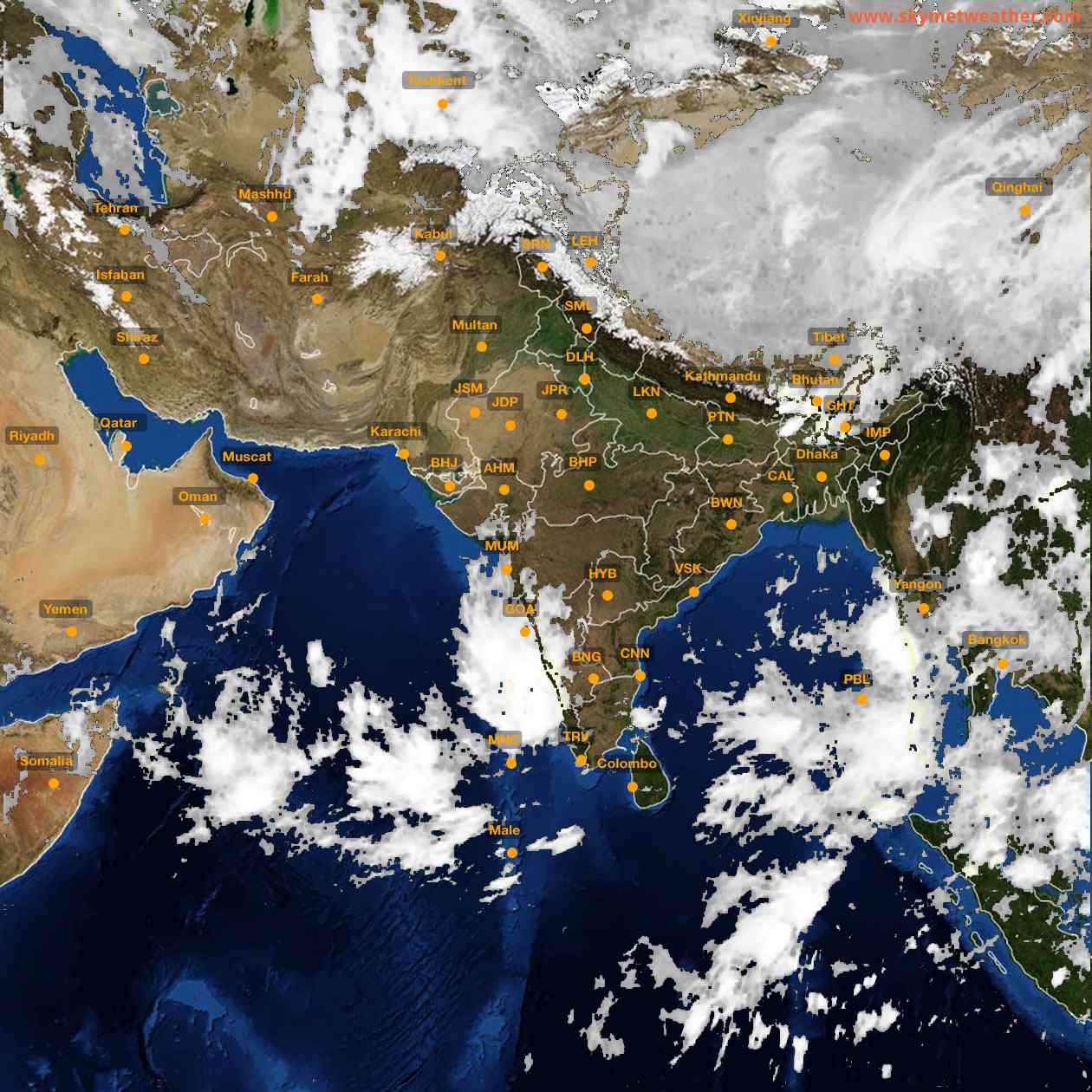 Latest INSAT Weather Satellite Image of India - Infrared Map - 04:00 IST on 18 May 2026