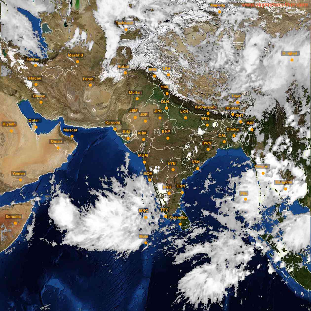 Latest INSAT Weather Satellite Image of India - Infrared Map - 16:00 IST on 18 May 2026