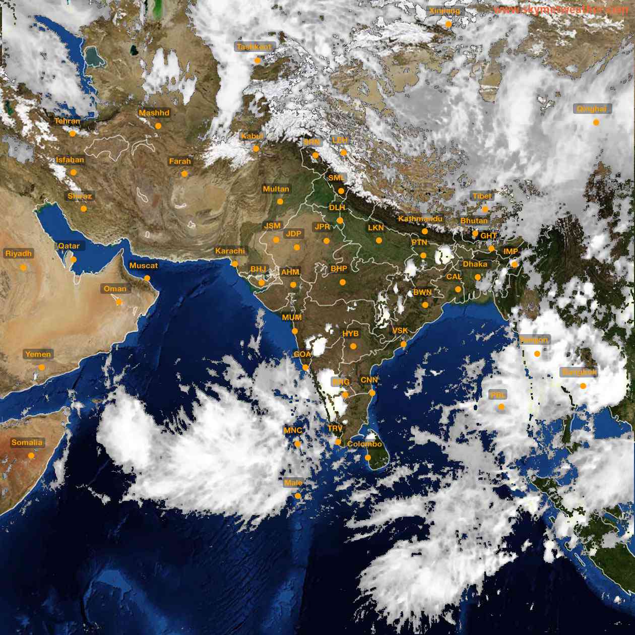 Latest INSAT Weather Satellite Image of India - Infrared Map - 17:00 IST on 18 May 2026