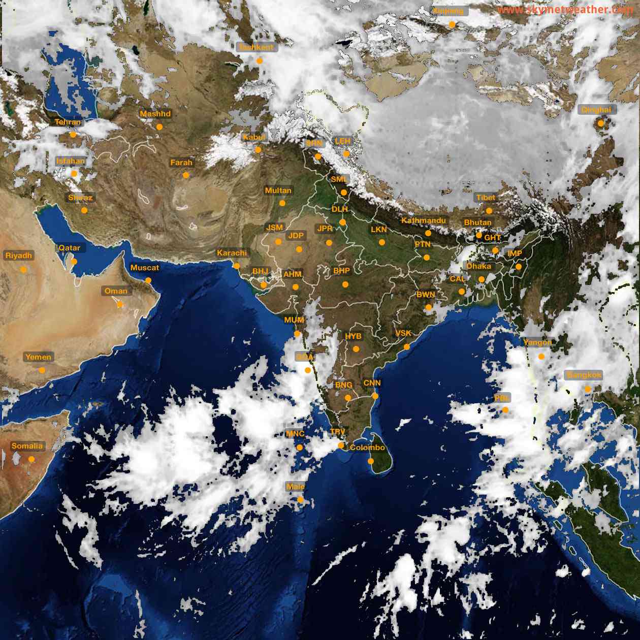 Latest INSAT Weather Satellite Image of India - Infrared Map - 06:00 IST on 19 May 2026
