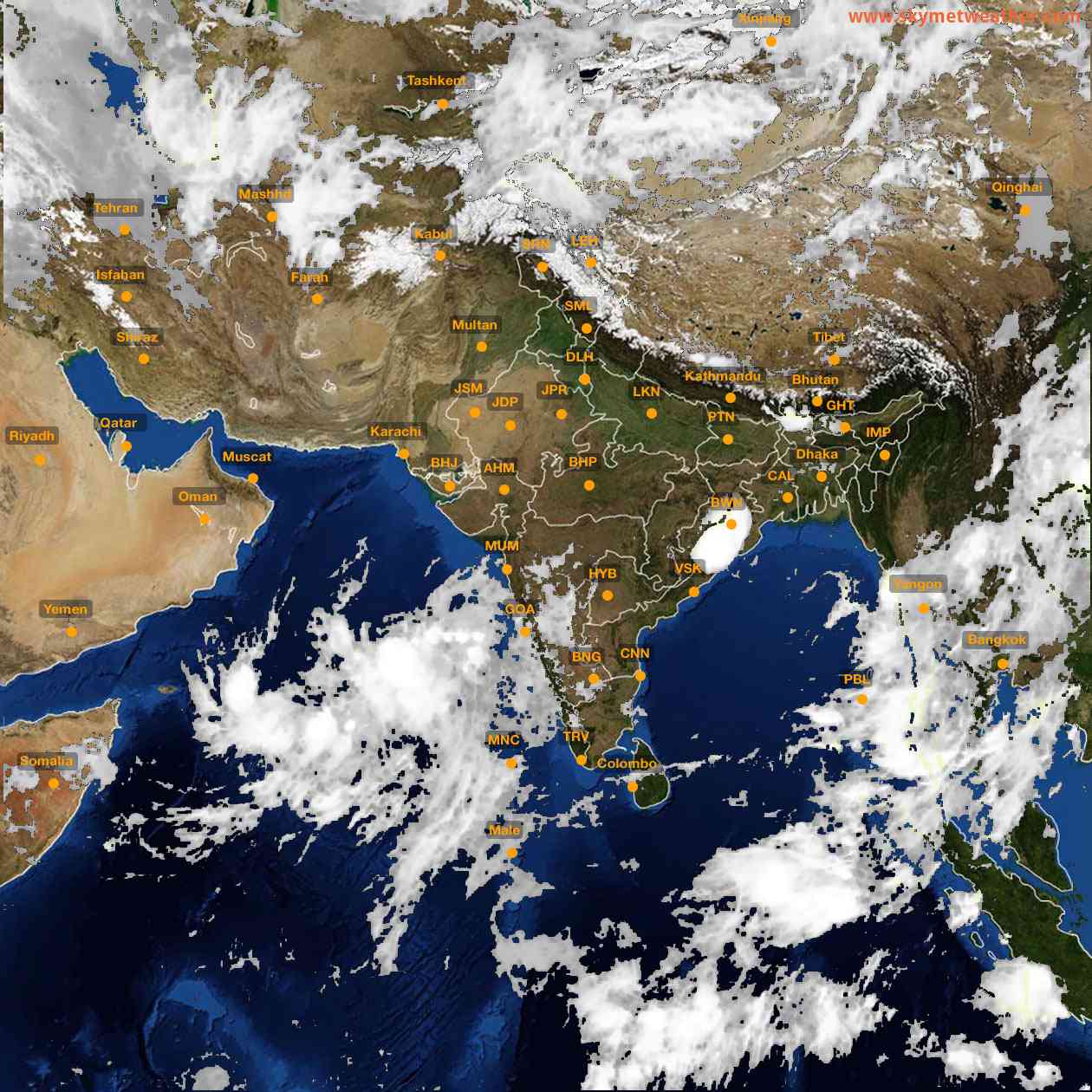 Latest INSAT Weather Satellite Image of India - Infrared Map - 09:00 IST on 20 May 2026