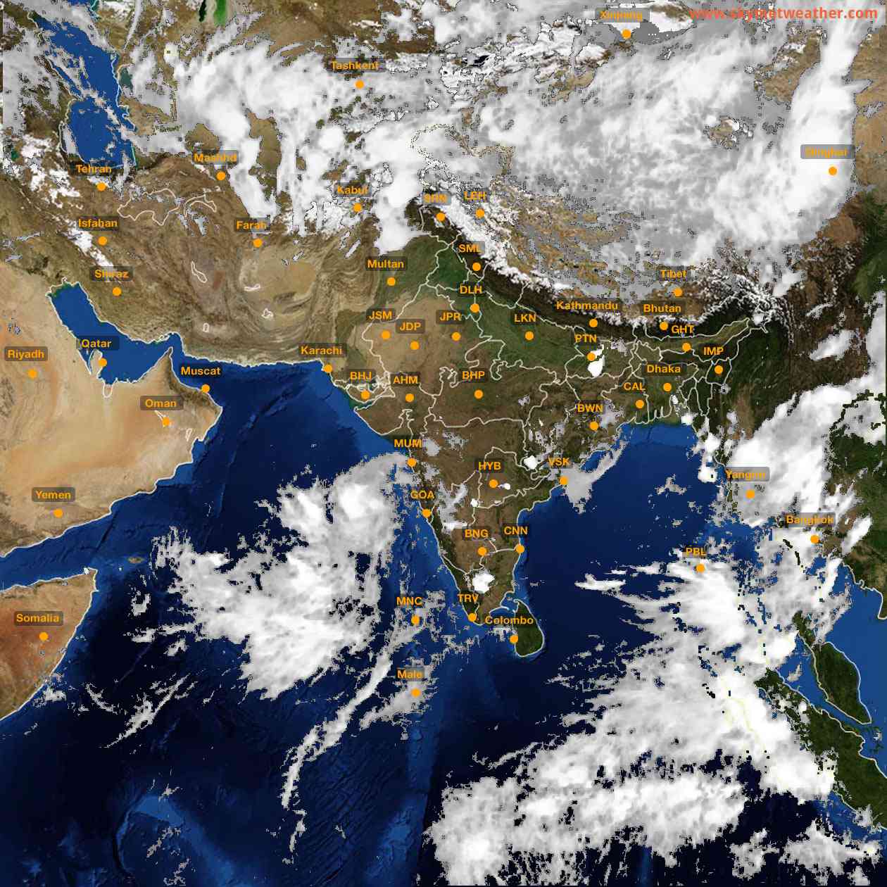 Latest INSAT Weather Satellite Image of India - Infrared Map - 18:00 IST on 20 May 2026