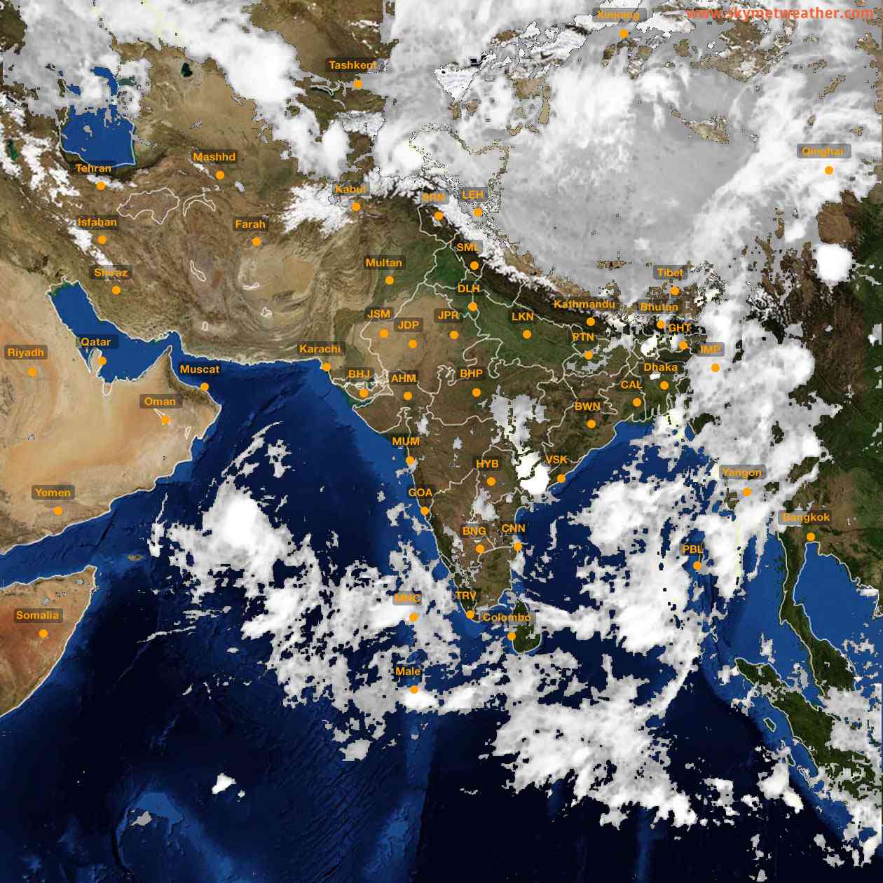 Latest INSAT Weather Satellite Image of India - Infrared Map - 01:00 IST on 23 May 2026
