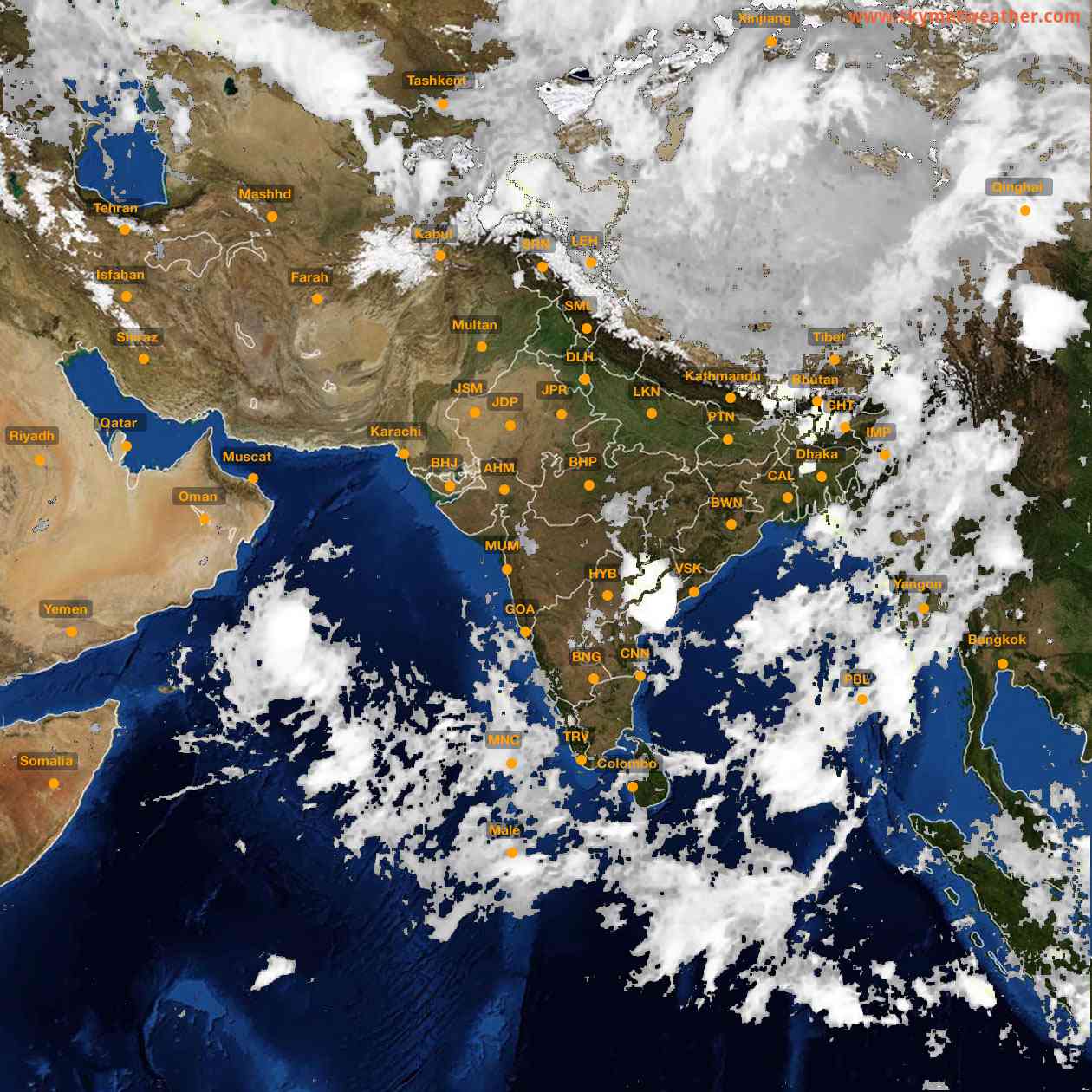 Latest INSAT Weather Satellite Image of India - Infrared Map - 03:00 IST on 23 May 2026