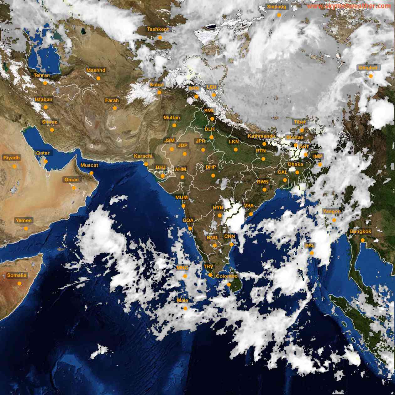 Latest INSAT Weather Satellite Image of India - Infrared Map - 04:00 IST on 23 May 2026