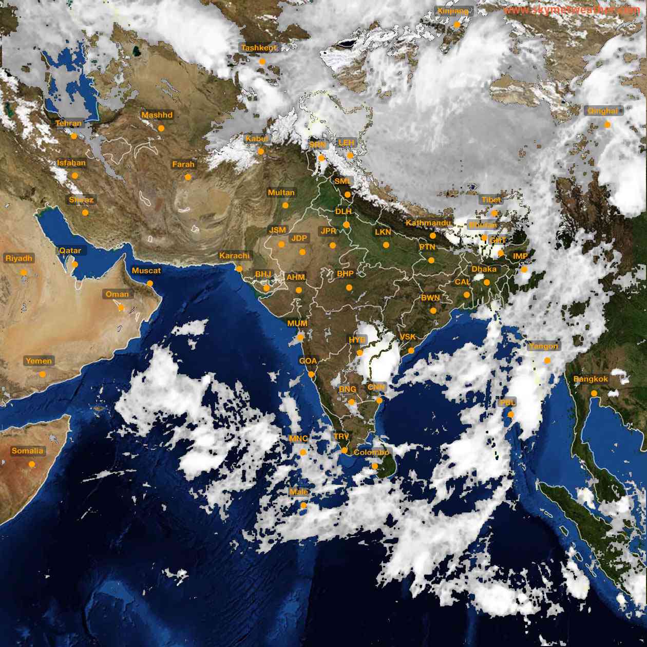Latest INSAT Weather Satellite Image of India - Infrared Map - 06:00 IST on 23 May 2026