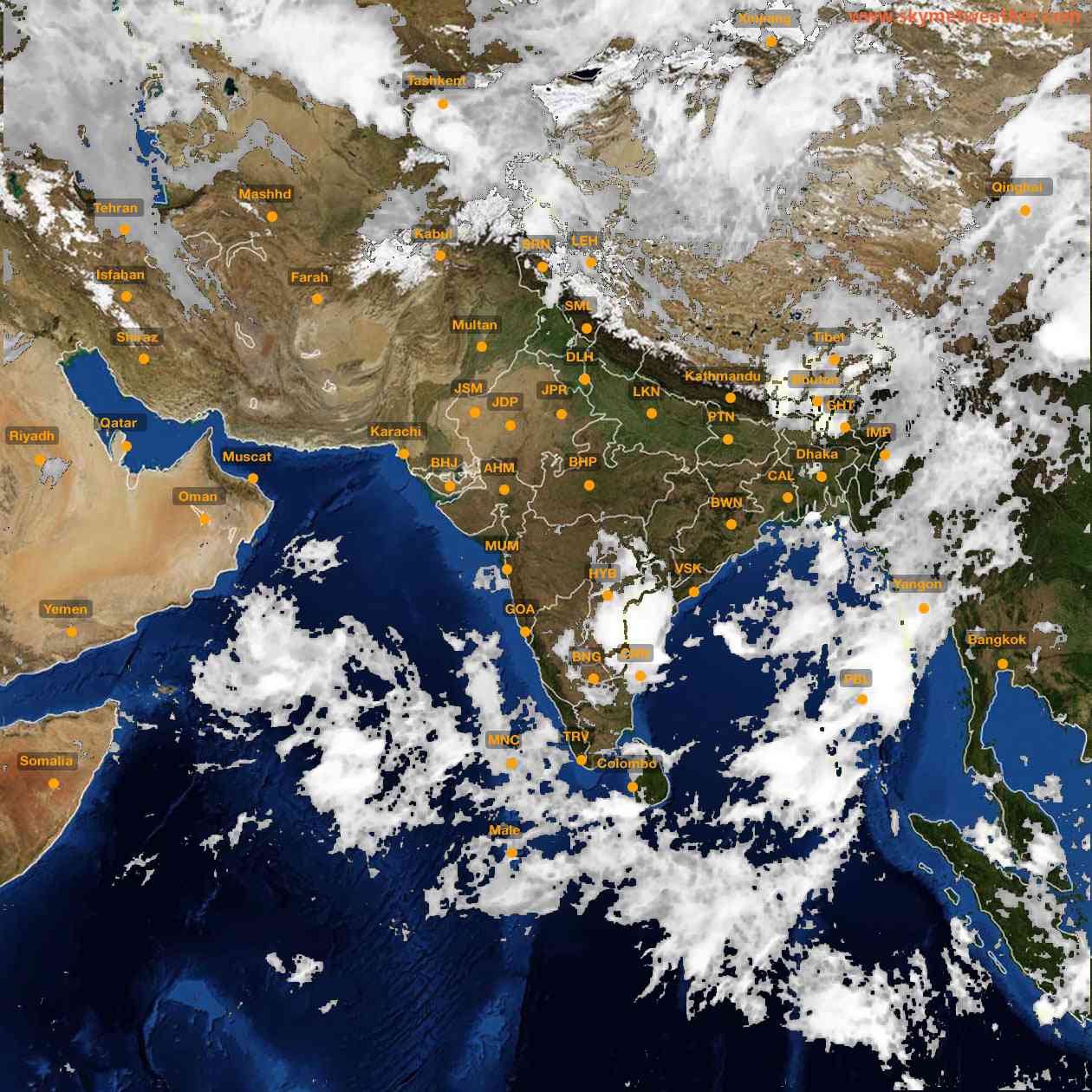 Latest INSAT Weather Satellite Image of India - Infrared Map - 08:00 IST on 23 May 2026